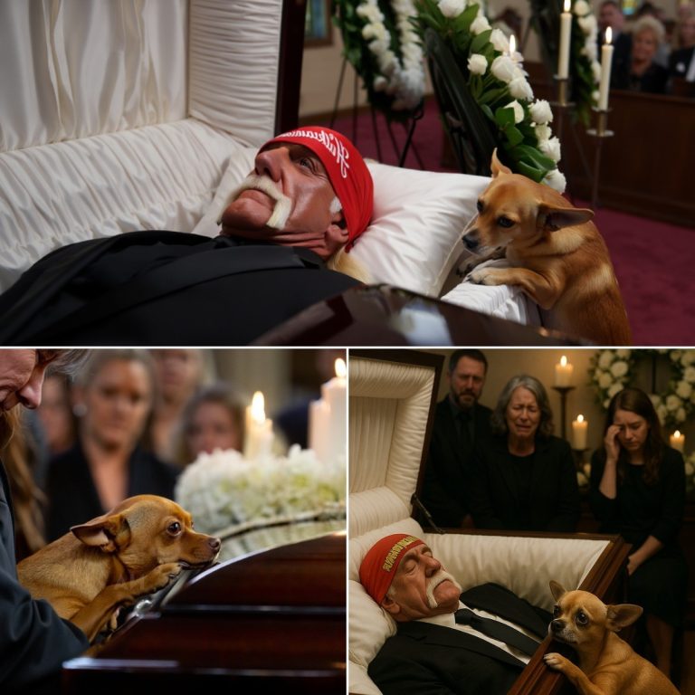 HEARTBREAKING NEWS: At the last tribute to WWE icon Hulk Hogan, surrounded by white wreaths and the soft shimmer of candlelight, his cherished Chihuahua — Duke — was carried by the family to rest quietly by the casket, his mournful eyes still seeking the resonant, familiar voice that once summoned him. – papasuke