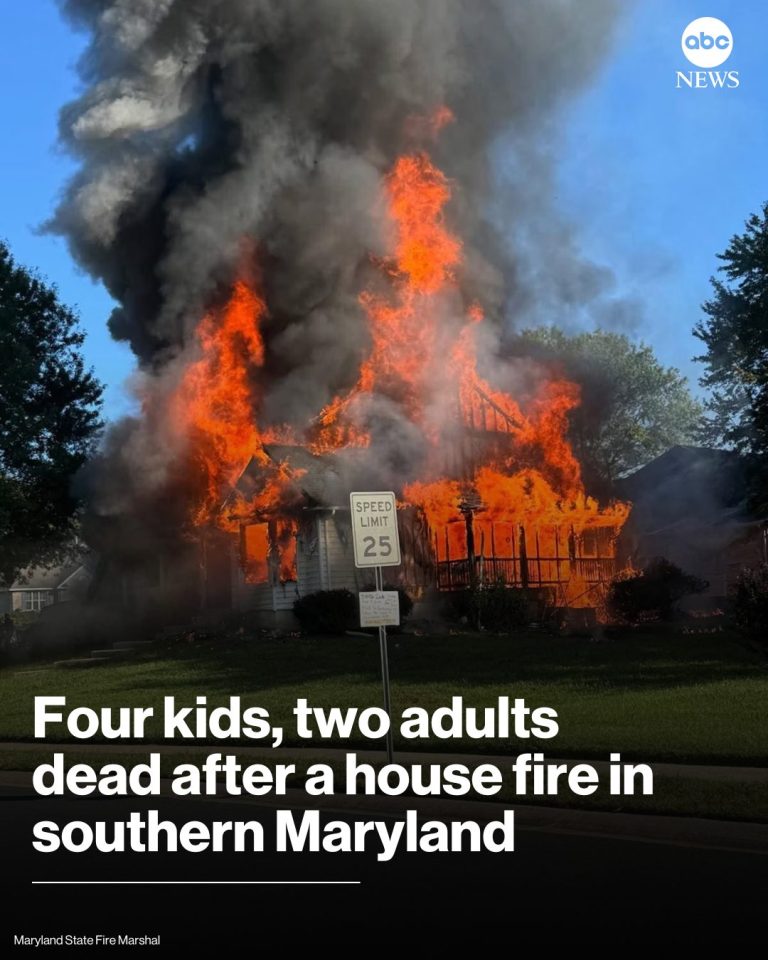4 kids, 2 adults dead after a house fire in southern Maryland